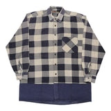 Vintage Simply Shirt Checked Flannel Shirt - 2XL Navy Cotton