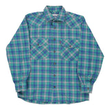 Magnum Checked Shirt - Small Blue Cotton
