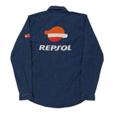 Vintage dark wash Repsol Denim Shirt - mens large