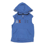 Armani Exchange Hoodie - Medium Blue Cotton Blend