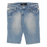 Vintage blue Redial Diamond Denim Shorts - womens 32" waist