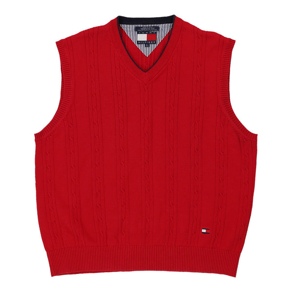 Vintage red Tommy Hilfiger Sweater Vest - mens x-large