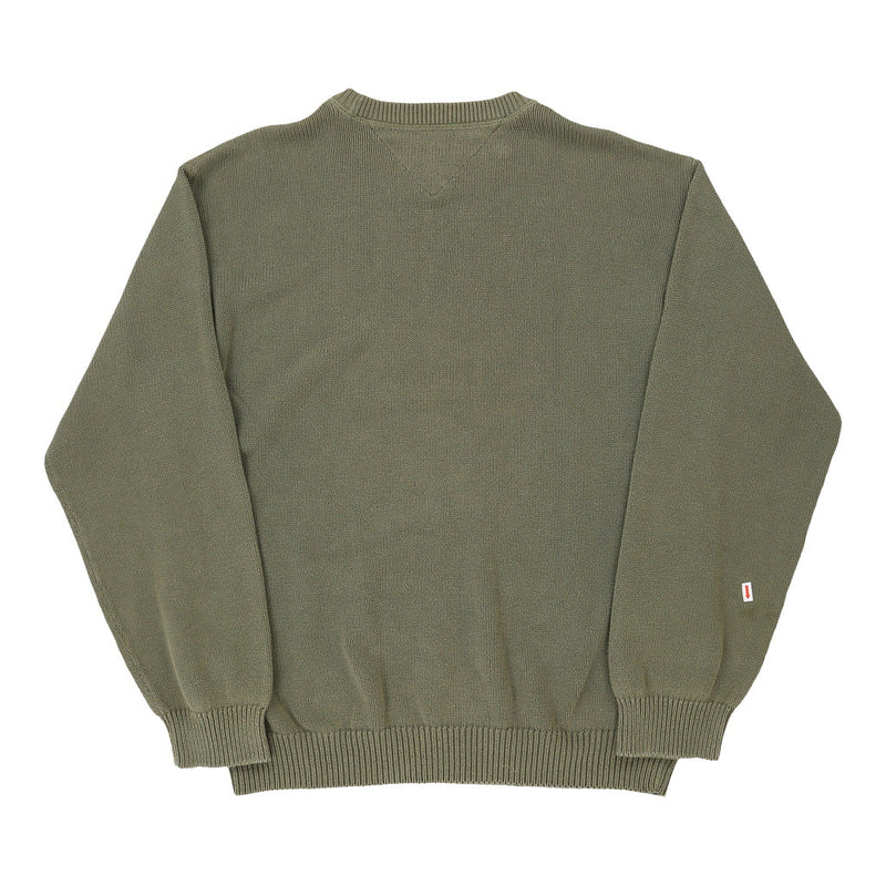 Vintage khaki Tommy Hilfiger Jumper - mens x-large