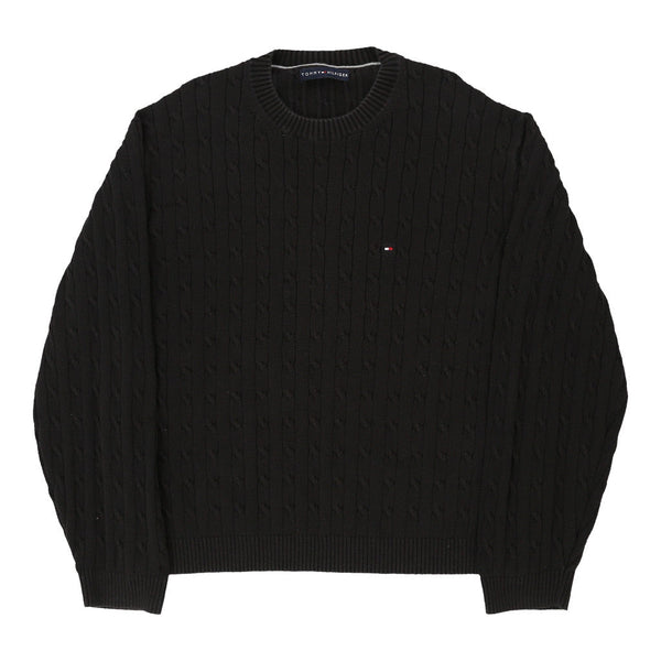 Vintage black Tommy Hilfiger Jumper - mens x-large