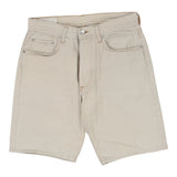 Vintage white Cotton Belt Denim Shorts - womens 32" waist