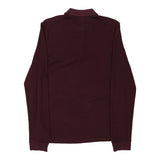 Vintage burgundy Benetton Long Sleeve Polo Shirt - mens small