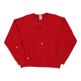 Gildan Sweatshirt - Large Red Cotton Blend