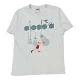Vintage white Diadora T-Shirt - mens small