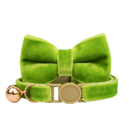 Anypet Large Beige Bow Cat Collar with Safety Buckle, Bell & Durable Adjustable Strap – Stylish Comfortable Pet Accessory for Cats