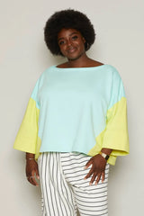 Debbie Top (Mint & Yellow)