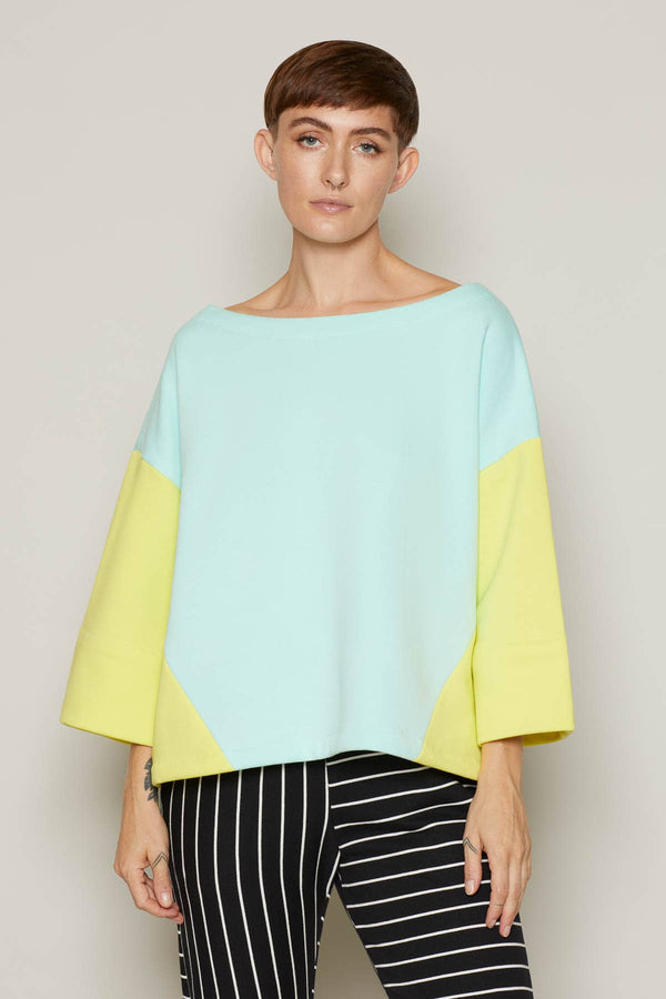 Debbie Top (Mint & Yellow)