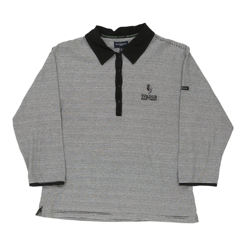 Mauii, Hawaii Burberry Golf Long Sleeve Polo Shirt - XL Grey Cotton