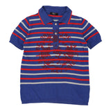 Ice J By Iceberg Striped Polo Shirt - Medium Blue Cotton