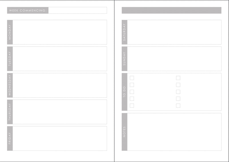 Our diaries are an undated week to view layout