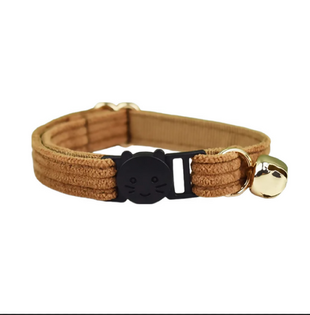 Anypet Large Choco Brown Cat Collar with Safety Buckle, Bell & Durable Adjustable Strap – Stylish Comfortable Pet Accessory for Cats