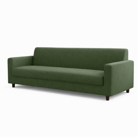 Anyseat 3-Seater Sofa Cover – Plain Army Green Style Slipcover for Living Room Chair Protection