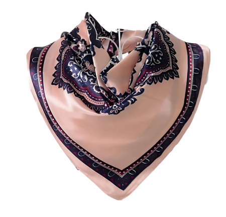 Anyyou Fashion Premium Satin Square Scarf – Khaki Silk-Feel Neckwrap for Women