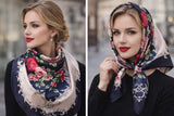 Anyyou Fashion Premium Satin Square Scarf – Navy Blue Garadon Silk-Feel Neckwrap for Women