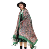 Anyyou 100% Merino Wool Patterns And Greens Silk Satin Large Winter Scarf Pashmina Shawl Bandana Perfect For Women Ladies Fashion Style