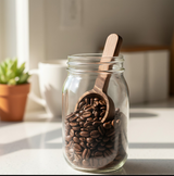 Anygleam Brown 4pcs Wooden Measuring Spoon Coffee Scoop Kitchen Tableware