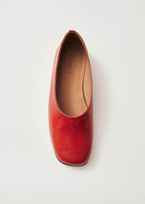 Edie Red Leather Ballet Flats