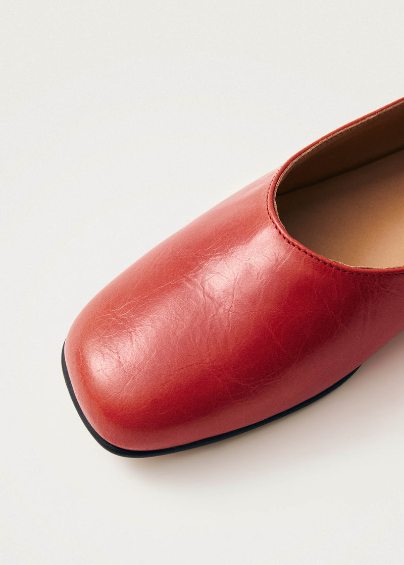 Edie Red Leather Ballet Flats