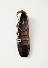 Luke Onix Coffee Brown Leather Ballet Flats