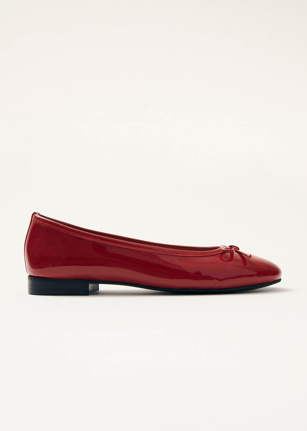 Oriana Onix Red Leather Ballet Flats