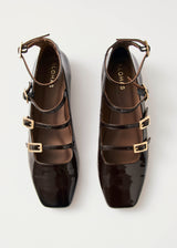 Luke Onix Coffee Brown Leather Ballet Flats