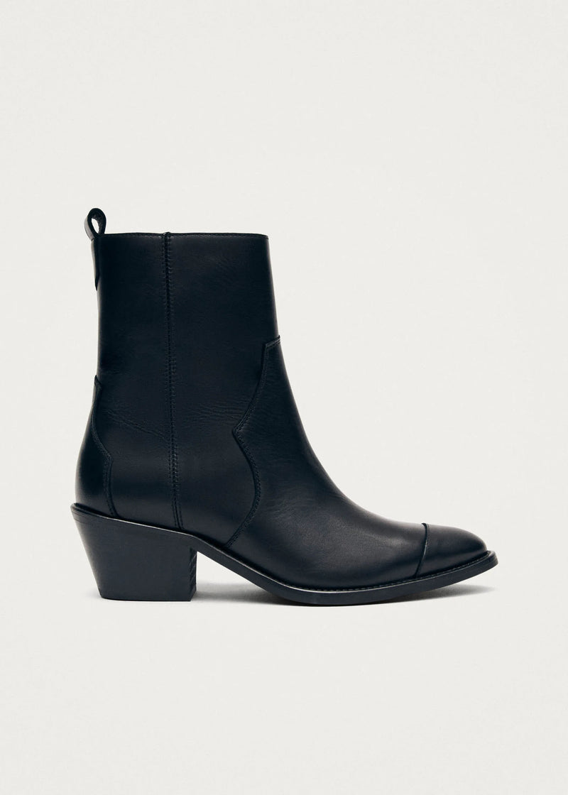 Austin Black Leather Ankle Boots