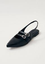 Wren Black Leather Ballet Flats