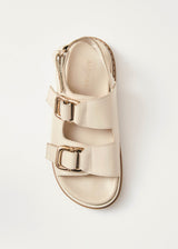 Harper Cream Leather Sandals