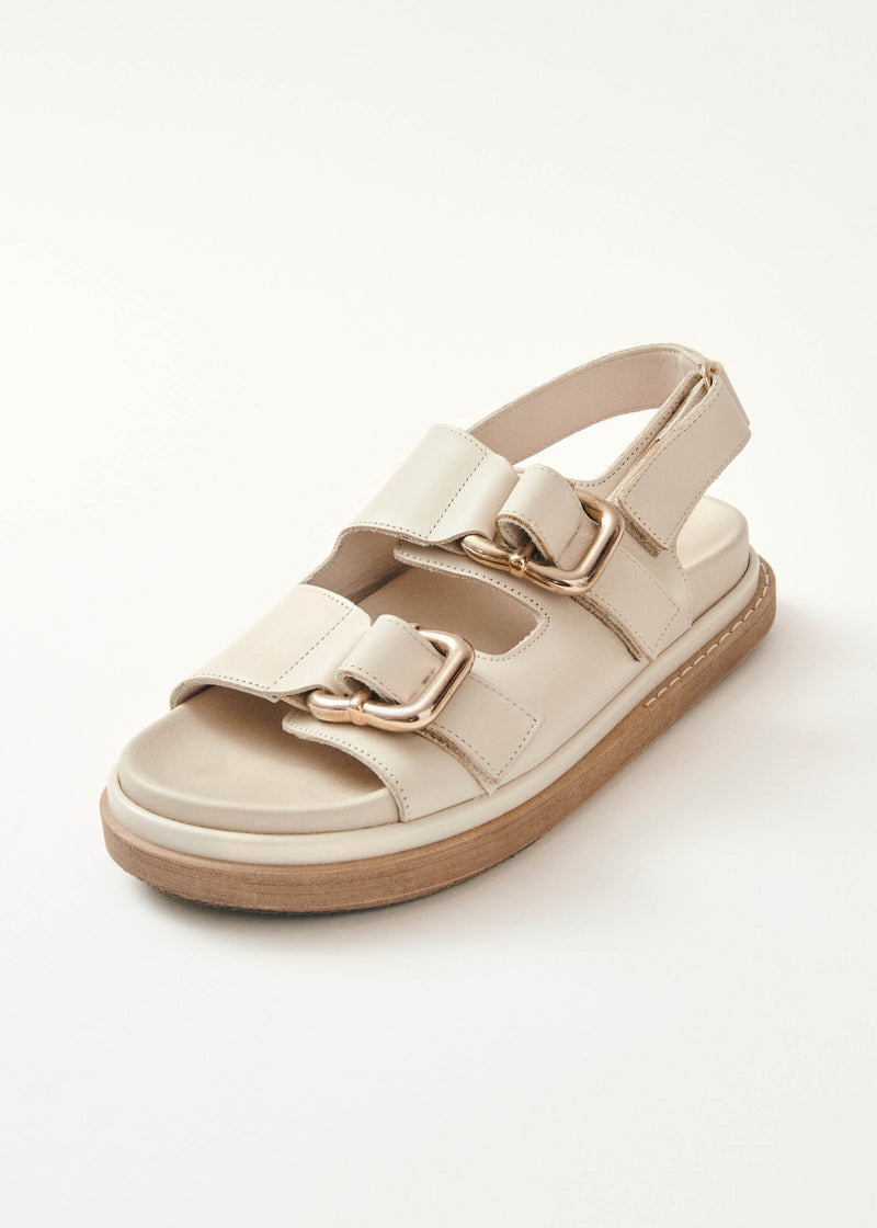 Harper Cream Leather Sandals