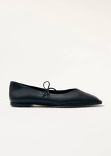 Sway Black Leather Ballet Flats