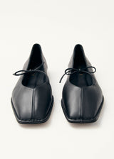 Sway Black Leather Ballet Flats