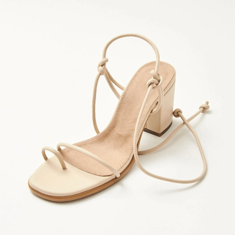 Grace Corn Cream Vegan Leather Sandals