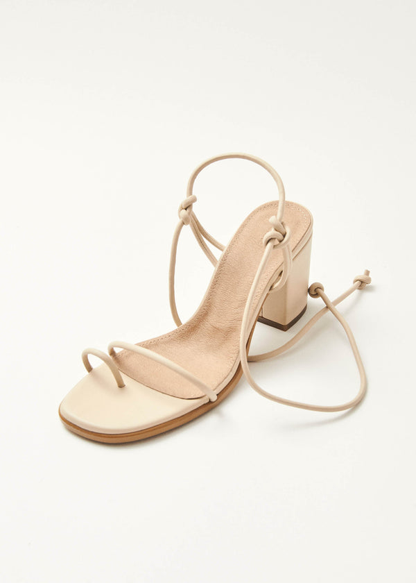 Grace Corn Cream Vegan Leather Sandals