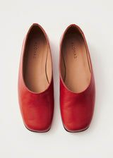 Edie Red Leather Ballet Flats