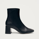 Watercolor Black Vegan Leather Ankle Boots