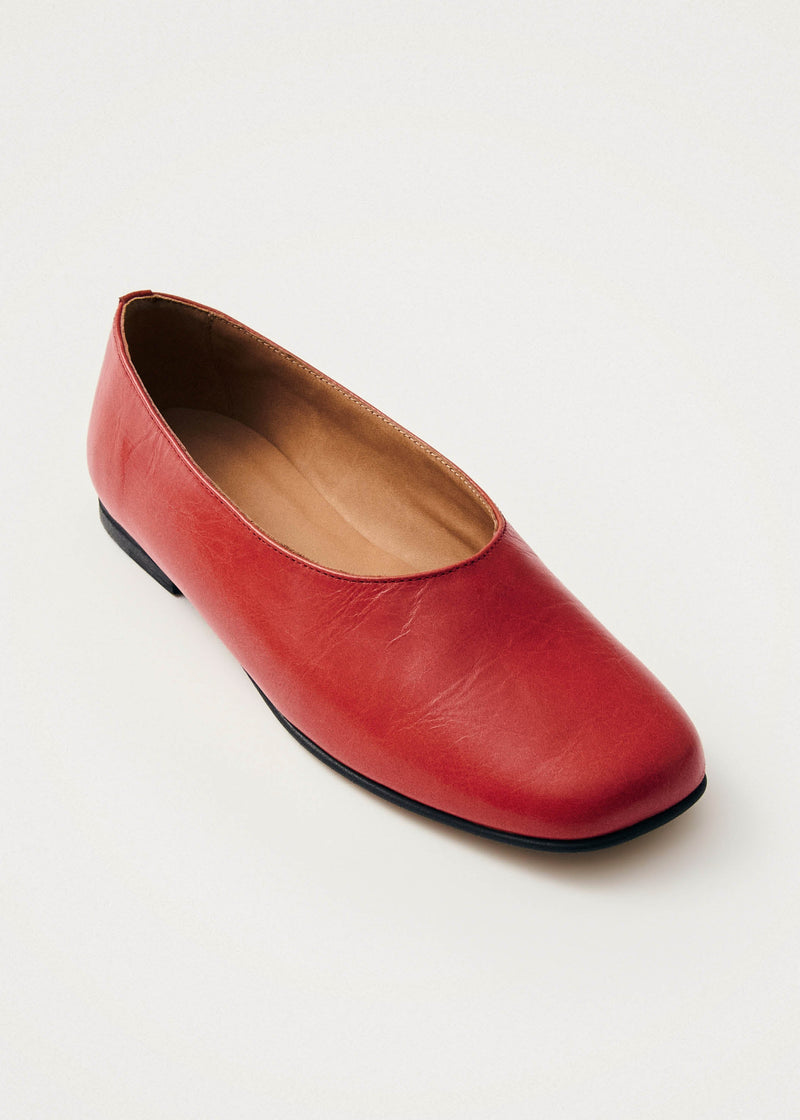 Edie Red Leather Ballet Flats