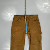 Dickies Double Knee Carpenter Trousers - 32W 30L Brown Cotton