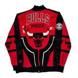 Chicago Bulls Starter Graphic Varsity Jacket - 2XL Black Polyester