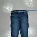 True Religion Cropped Jeans - 32W UK 12 Blue Cotton