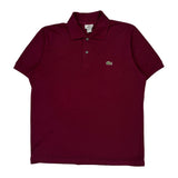 Lacoste Polo Shirt - Medium Burgundy Cotton