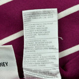 Mickey Mouse Disney Striped T-Shirt - Medium Burgundy Cotton