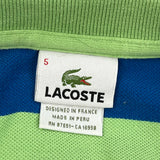 Lacoste Striped Polo Shirt - Large Blue Cotton