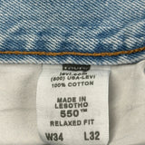 Levis 550 Jeans - 34W 32L Light Wash Cotton
