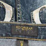 Embroidered Back Pockets Rocawear Skinny Jeans - 31W UK 10 Dark Wash Denim