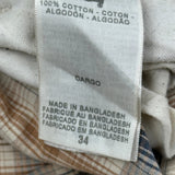 Levis Checked Cargo Shorts - 34W 11L Beige Cotton