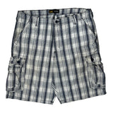 Lee Checked Cargo Shorts - 38W 11L Blue Cotton